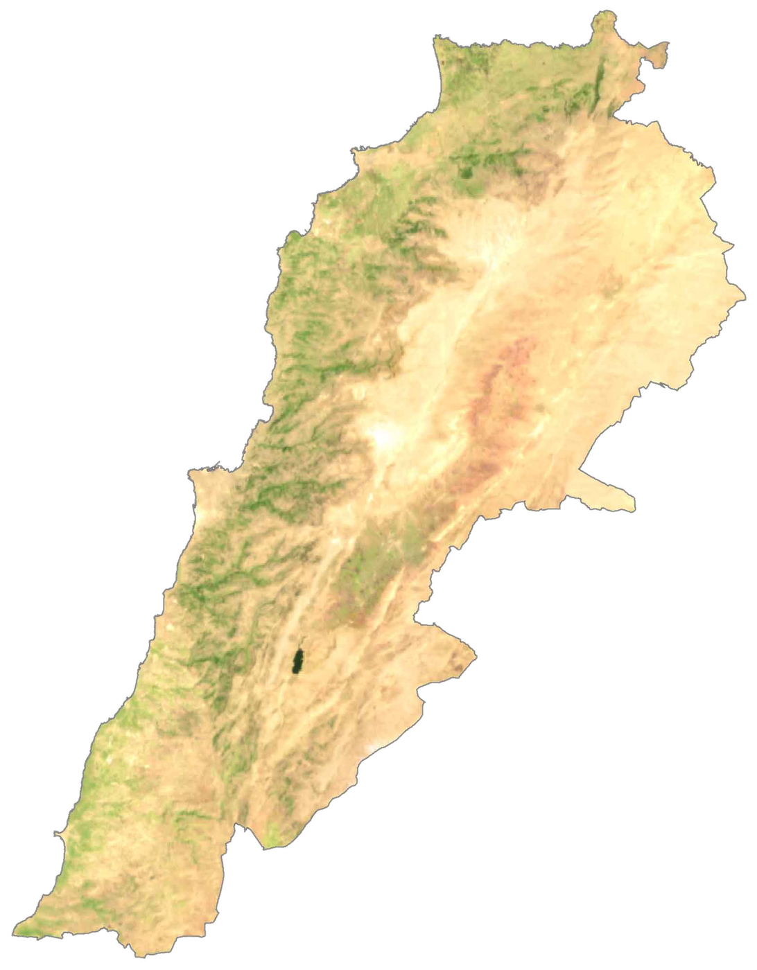 Terrain map of Lebanon